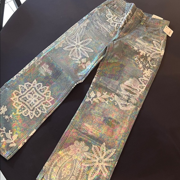 Free People We The Free Iridescent Tinsley Baggy High Rise Jeans- 26 - Picture 4 of 16